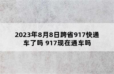 2023年8月8日跨省917快通车了吗 917现在通车吗